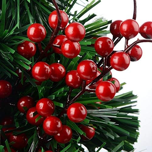 Атрусу црвени бери стебла, 10 пакувања избори за новогодишни елки, 10 -тина Божиќни црвени бери избори, Божиќни украси цветни