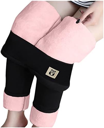 LMSXCT со висока половината руно ги постави хеланките за жени зимски топло нозе панталони дебели хеланки за контрола на стомакот пријатни термички