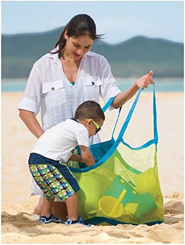 2 Пакувајте Екстра Голема Мрежеста Торба За Плажа Детска Играчка За Складирање Опрема За Пливање Торба За Чување Торба За Перење Ранец, Држете