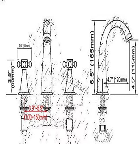 Црно масло го нанесува месингот широко распространета двојна рачка бања за миксери за миксери за миксери за миксери, монтирани 3 дупки за мијалник
