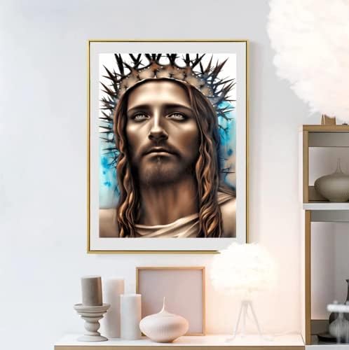 Mzwsdh Исус дијамантски сликарство крст -бод уметност религиозни фигури 5д целосна тркалезна дијамантски ригистони сликарство комплет христијанство дијамантско сли