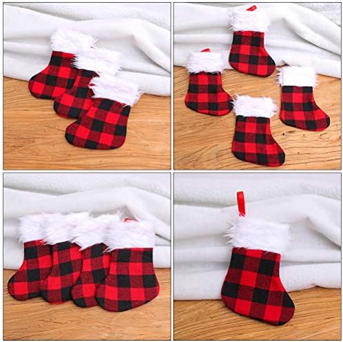 ABOOFAN 2 парчиња Божиќна Мрежа Порибување Класичен Едноставен Чорап Подарок Виси Торбичка Партија Фаворизира