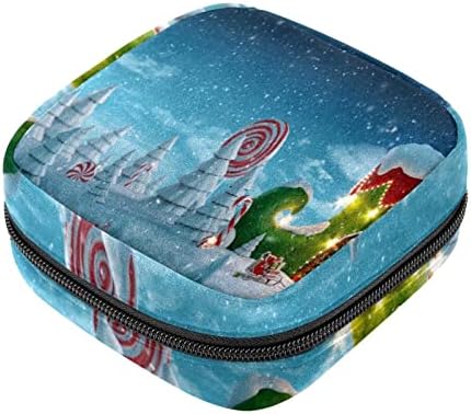 Период торба, санитарна торба за складирање на салфетки, торбичка за периоди, торба за шминка за патувања, Божиќ