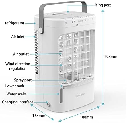 Преносен климатик, 2023 година Нова вода за ладење на вода USB десктоп спреј Кул климатизација вентилатор за навлажнување на ајколата,