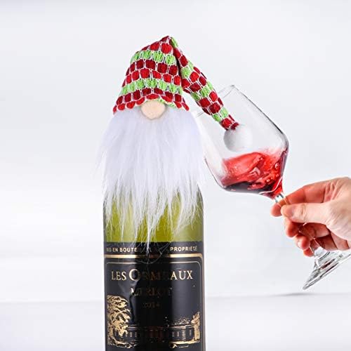 Подароци за порибување на Toyandona порибување 3 парчиња Божиќни гноми со шише со вино, Gnomes Gnomes Wine шише со шише, цртани