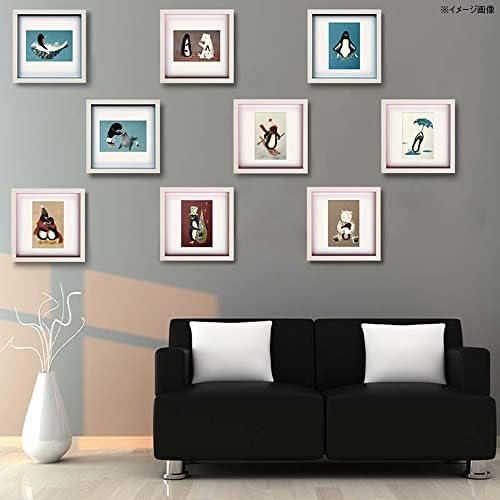 美工社 Mikosha ZnO-61830 386576 NAO Square Frame Penguin Art Panel