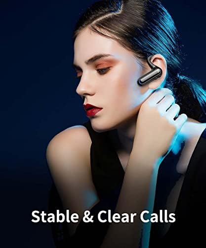 Слушалки за слушалки со отворено уво на Jassco, безжични слушалки со отворено уво со уши, 40H, безжични ушни уши со LED дисплеј,