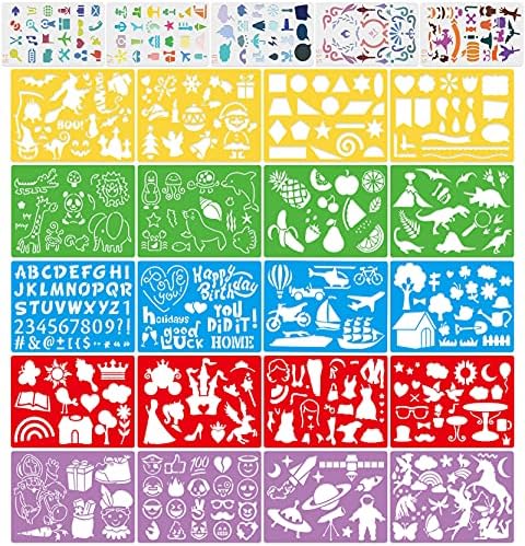 Комплет За Цртање матрици акоаво За Деца, 40 Парчиња Матрици За Цртање со 30 Парчиња Уметничка Хартија За Гребење Виножито, 10