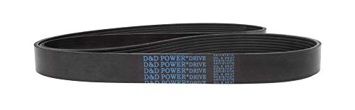 D&D PowerDrive 3PK0750 Метрички стандарден замена за замена, К, 3 -лента, должина од 30,25 , гума