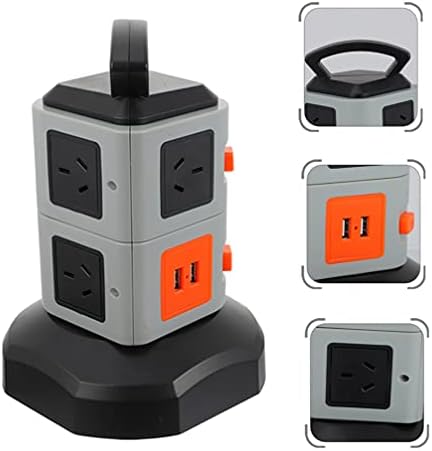 Електрични плочи на UlteChnovo Електрични плочи 2 USB и 7 продажни полначи за продолжување со заштитник на Surge Electral Plug Electric
