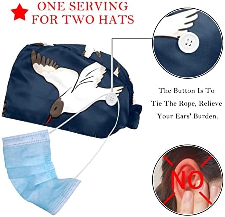 2 пакувања Работно капаче со копче и џемпери за жени со долга коса прилагодлива вратоврска на в Valentубената loveубов срце