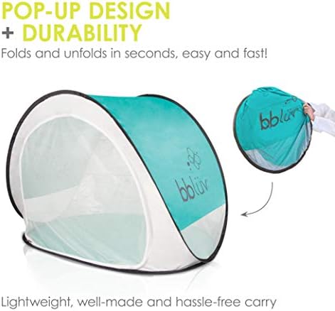 Bblüv - Sunkitö - Поп -поп -бебе игра шатор и крошна засолниште за сонце со SPF 50 + мрежна комарци, совршена за новороденче на