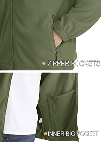 Јакна за машка руно Магомсен со џебови со патенти целосна патент со лесна зимска лежерна јакна палто