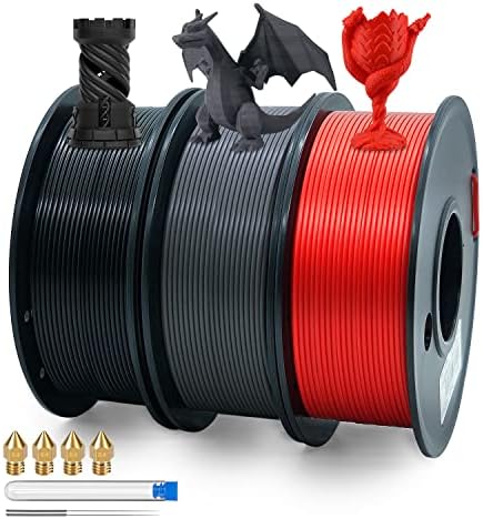 3Д печатач Пла-филамент пакет, црна/сива/црвена пламен-филамент 1,75мм, димензионална точност +/- 0,02мм, 250g x 3 лажици, мултипак 3Д-печатење