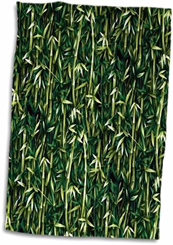 3Д роза печатење на зелени бамбус растенија TWL_210562_1 пешкир, 15 x 22, разнобојно