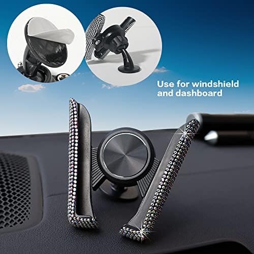 Sbode Bling Car Tonear Shope, 360 ° прилагодлив кристален автоматски телефон за автомобили, Universal Car Dash Air Vent Rhinestone,