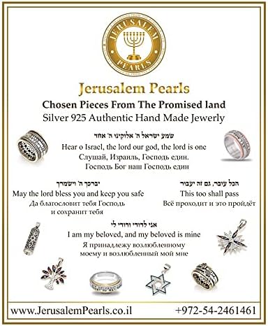Сребрена 925 Спирална мезуза ѓердан Шема Израел со оригинална почва од Ерусалим