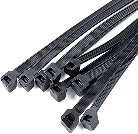 Црн поштенски врски од Тукива 6 инчи Црна тешка должност 40 фунти Затегнување на затегнување Мала кабелска жица врски 100 пакувања
