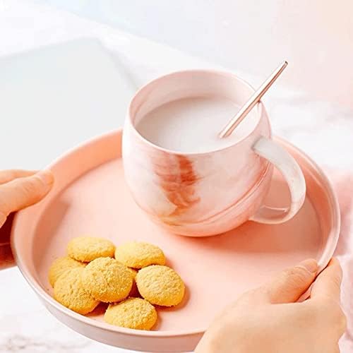 Wjccy природен мермер порцелан кафе, чаши чај млеко и розова појадок керамичка чаша свадба подарок