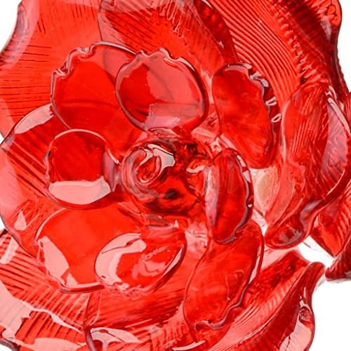 Ватерфорд Кристал Подароци Флеурологија 14.5 Обоени Извајани Стакло Црвена Роза. Спакувано Во Кутија За Подароци За Презентација На