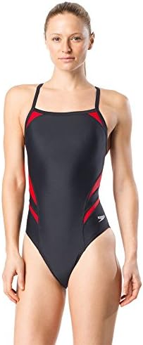 Speedoенски женски костим за капење Едно парче PowerFlex Flyback со цврсти бои на тимот за возрасни