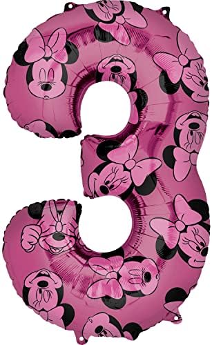 Мини Маус 3 3 Трет Розов И Црн Роденден Засекогаш 33 Милар Балон