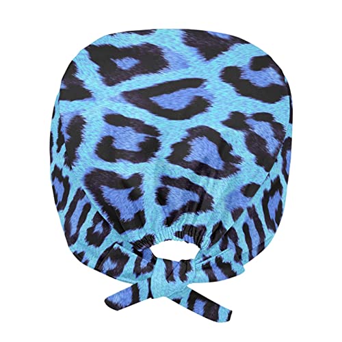 Jeocody Blue Leopard Moderal Cap, Работно капаче за туширање со капачиња за дишење со џемпери за жени/мажи, розов француски булдог