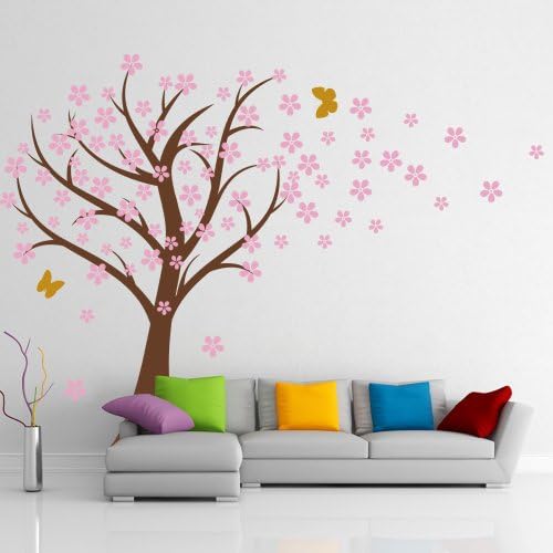 Цреша цветни wallидни декорации бебе расадник дрво декорации Деца цветни цветни природни wallидни украси wallидни уметности- цреша цвета дрво