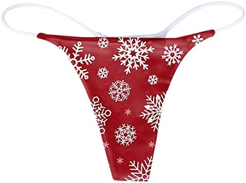 Божиќ секси грлови жени непослушен долна облека ленти за истегнување на гаќички т-бек брифисти Божиќни дрвја бикини грлови g-жици