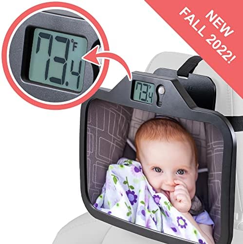 Термомирор Огледало За Бебешки Автомобилски Седишта Со Температурен Дисплеј За Новороденче | Новороденче Од Суштинско Значење Мора Да