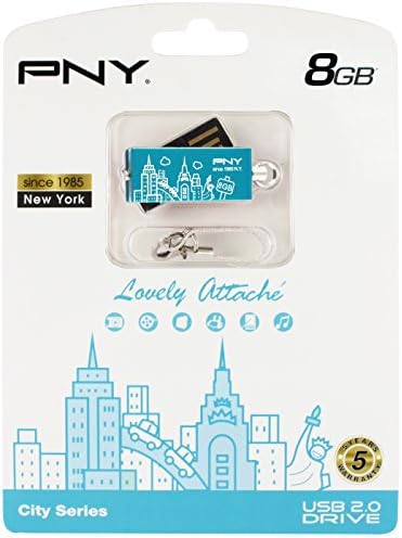 PNY Прекрасна серија на Attache серија yујорк 8 GB USB 2.0 Меморија Sky Blue UFDPNYS-8G