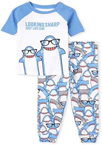 Детското Место Бебе И Дете На Момчињата Тато Ајкула Цврсто Вклопуваат Памучни Пижами