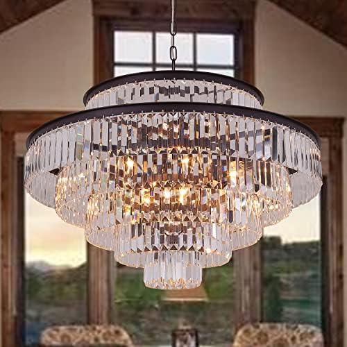 Кристален лустер на Gmlixin модерен луксузен приврзок 7-ниво 31 тавански светла за трпезарија, дневна соба, осветлување на лустери