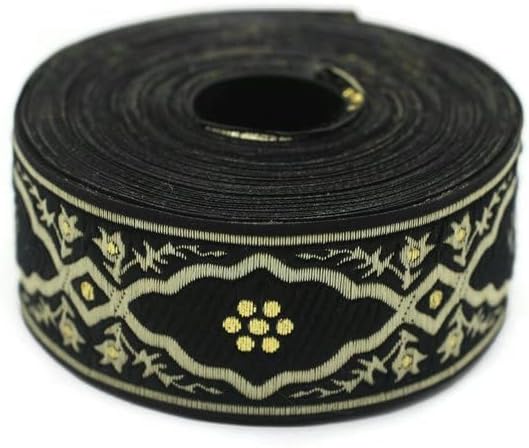 11 дворови од 1,37 инчи црна Андалузија jacакард лента тапацир ткаенина ткаена dekorband trim drapery