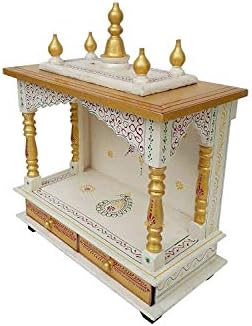 Дома и чаршија Раџастани етнички рачно изработени дрвени храм / Мандир / Поја Гар / Мандапам HB17Ki-183