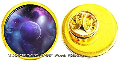 Galaxy Purple Planet, вселенски пин, вселенски накит, стаклен уметнички пин, галакси брош, вселенски брош, пин за слики, накит за астрономија,