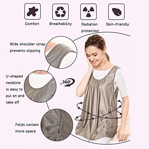 Облека за анти-зрачење на ЕМФ, породилна облека Заштита за зрачење елек сребро влакна за бремена моби телефонска зрачење ЕМФ