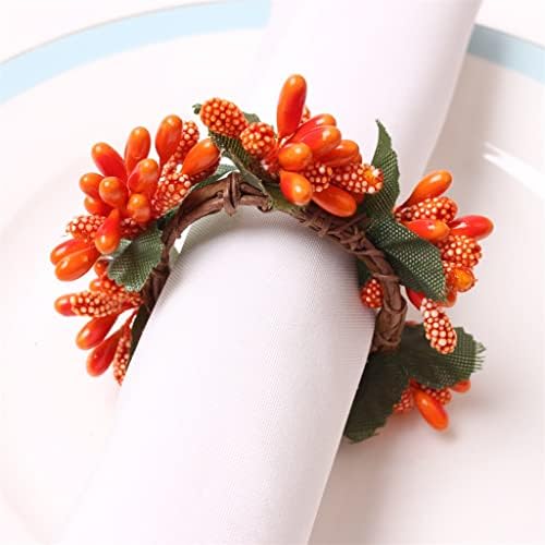 Ggrbh 10 парчиња рачно изработени Божиќно цвеќе копче за салјони прстенен прстен за салфетка