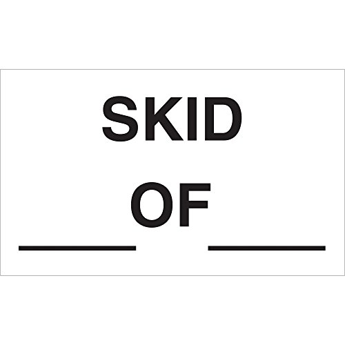 Етикети со логика на ленти, skid_ of_ , 3 x 5 , црно/бело, 500/ролна