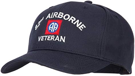 Заедното лого на американската армија 82 -то лого на ветеран во воздухот, извезено цврсто памук за стил на капа