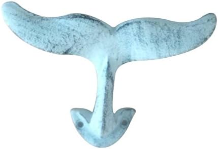 Рустикално темно сино варосано леано железо Декоративно кука за кит 5 - Декоративна WA