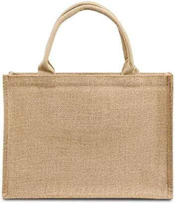 Jute burlap tote торба мултифункционална торбичка за намирници за еднократно користење со рачки торбичка за торбичка за плажа торбички торбички