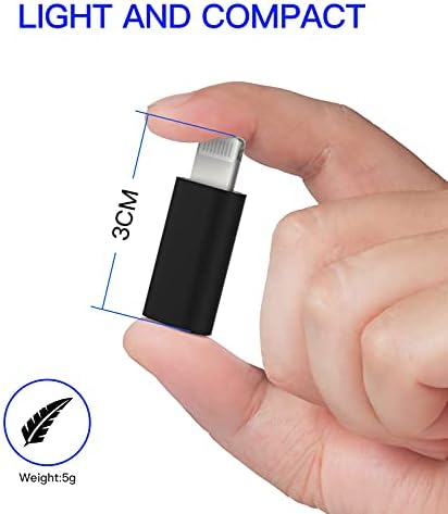 4pack, компатибилен со молња до USB C женски адаптер Тип Ц за полнач за напојување со приклучок за полнење на кабел, компатибилен за iPhone