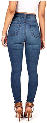 Angенскинвел женски високи фармерки за истегнување на фармерки дами јуниори класични панталони со високи половини тексас слаби џин