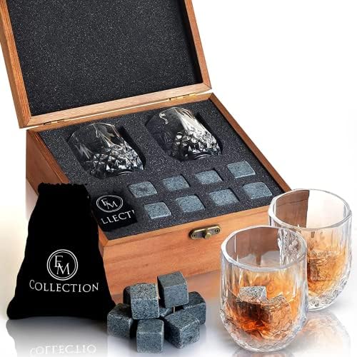 Подароци за виски На емколекцијата Поставени За Мажи | Камења Од Виски | Стакло Од Бурбон | Додатоци За Барови | Карпи Очила