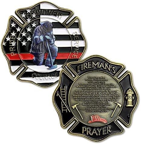 Пожарникар Предизвик Монета Пожарникарска Молитва Комеморативна Колекционерска