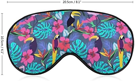 Папагал од токан со цвеќиња печатена маска за очи за очи меко слепило капаче со прилагодлива лента за ноќни очила за очила