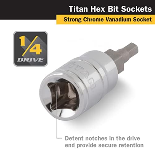 Титан 15651 1/4-Инчен Погон x 3/32-Инчен Хексадецимален Битен Штекер