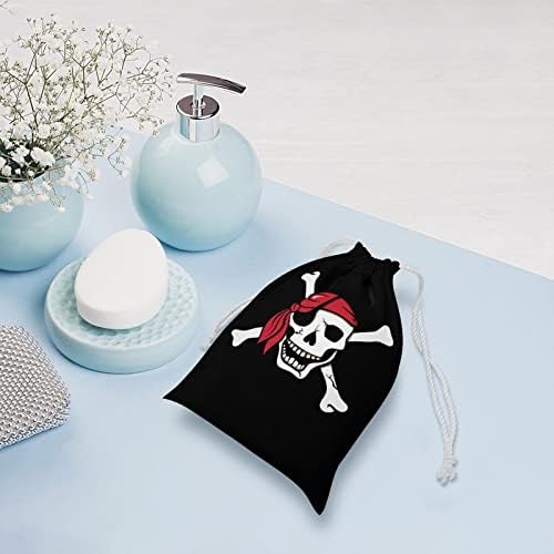 Смеење Пиратски Череп Платно Чанта За Складирање Торба За Влечење За Повеќекратна Употреба Торбичка Торбичка Торба За Намирници За Домашно