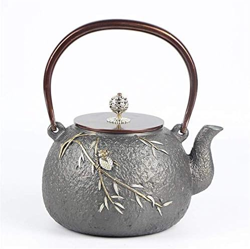 Леано железо чајник позлатено старо железо тенџере со железо, големо, неоткриен здравствен чајник од железо, lsxysp, леано железо, 1300мл